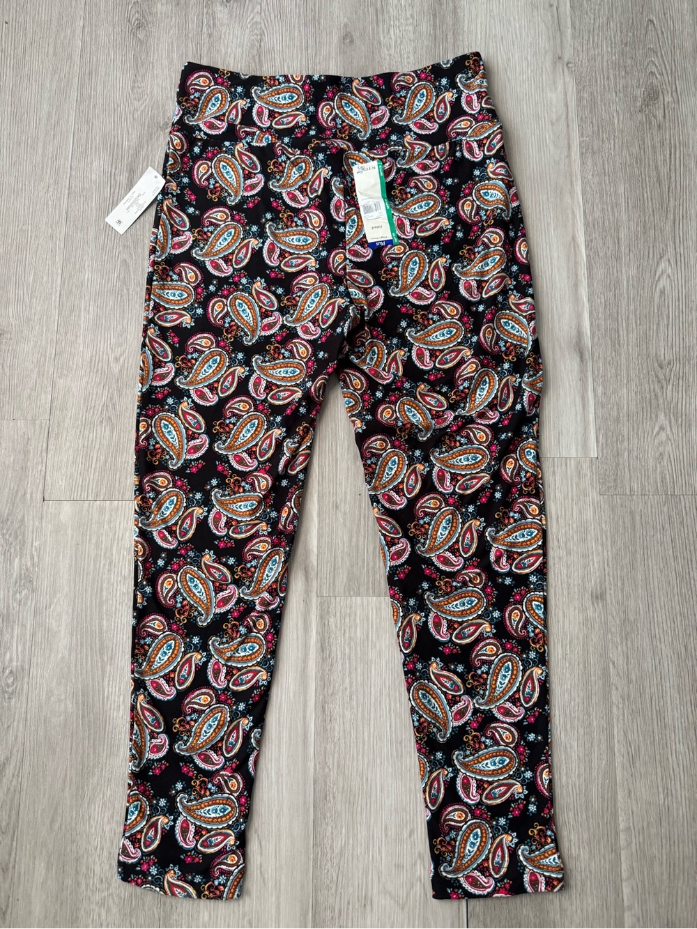 Terra & Sky Women’s Paisley Print Fitted High Rise Leggings Plus Size 14W 0X NWT